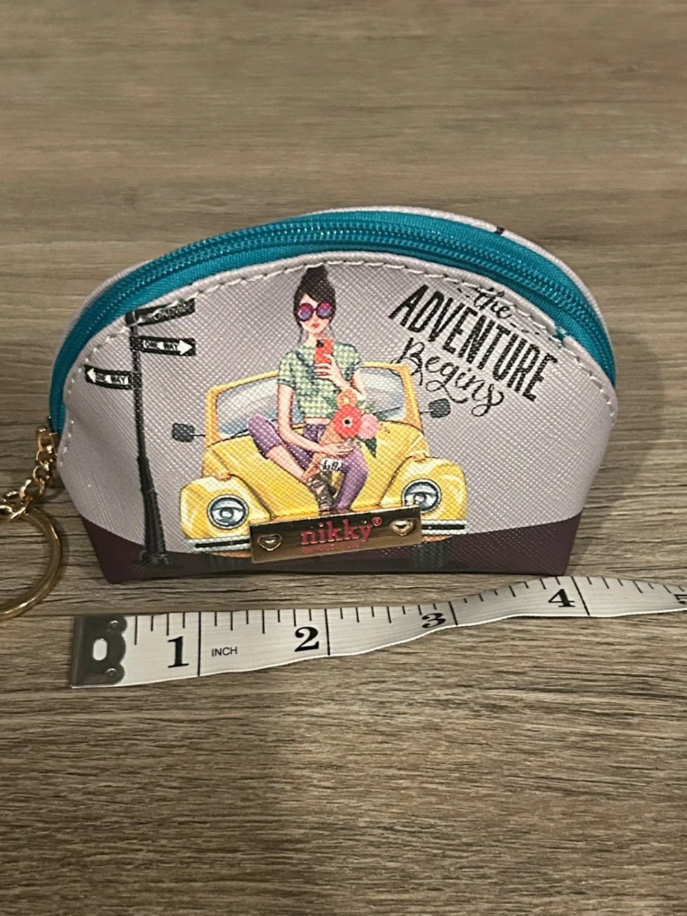 NWT Nikky Pastel “Fun Begins” Coin Pouch with‎ Keyring